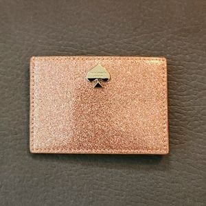 Kate Spade sparkly light pink card holder